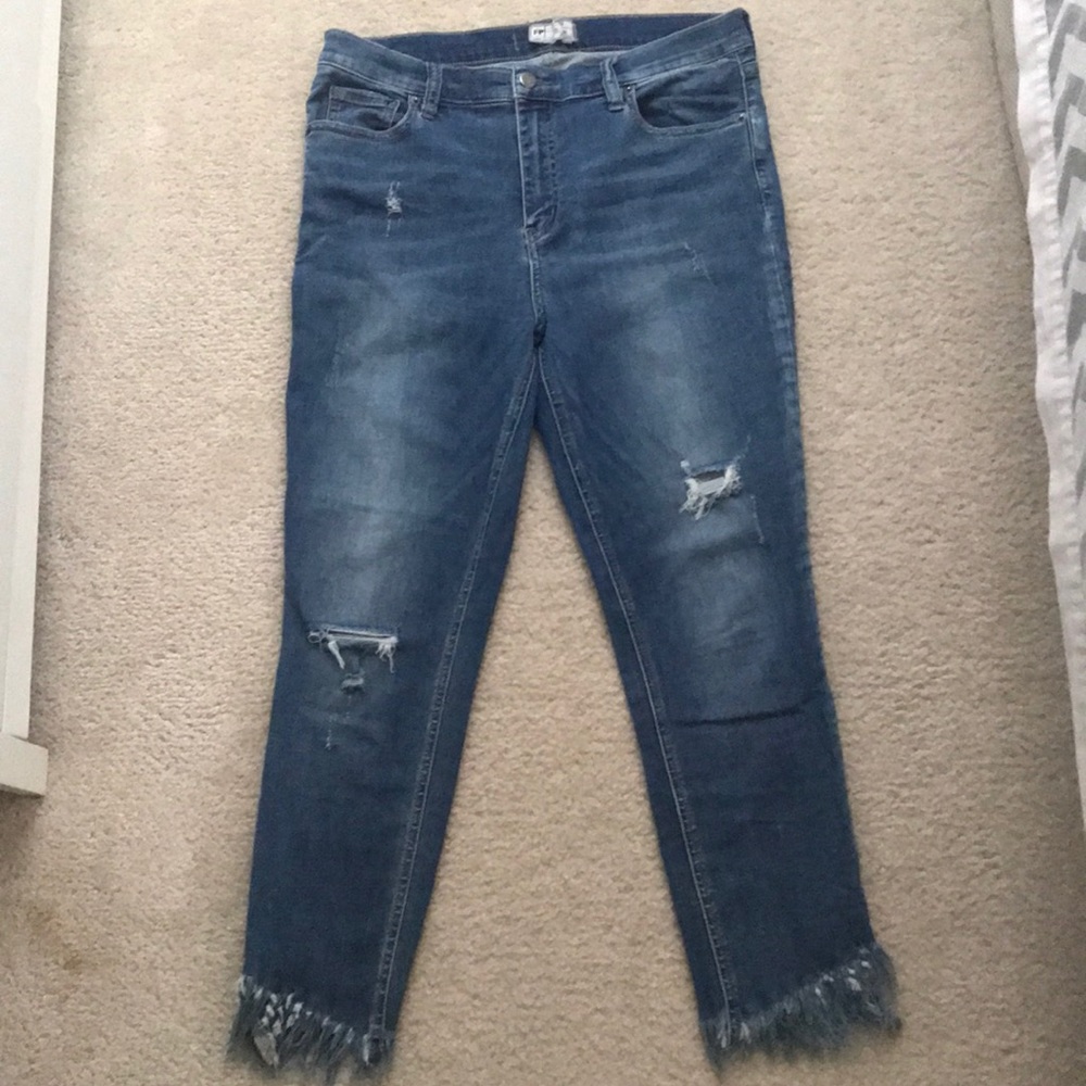 Free People Great Heights Frayed Skinny Jeans